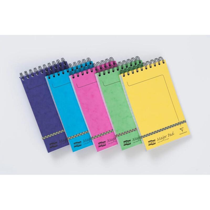 Major Pad Europa bloc reliure intégrale en-tête 20,2x12,7cm 300 pages ligné Couleur aléatoire