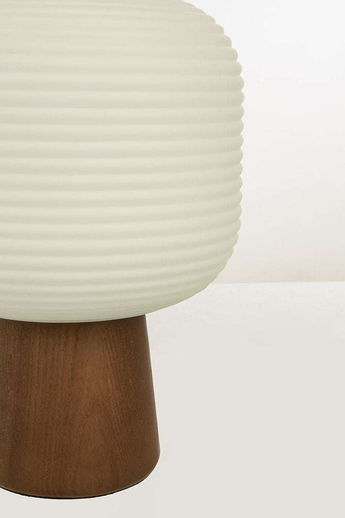 Aura bordlampe brunbeis/hvit E27
