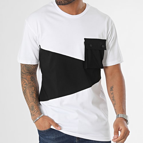 Tee Shirt Poche Blanc Noir