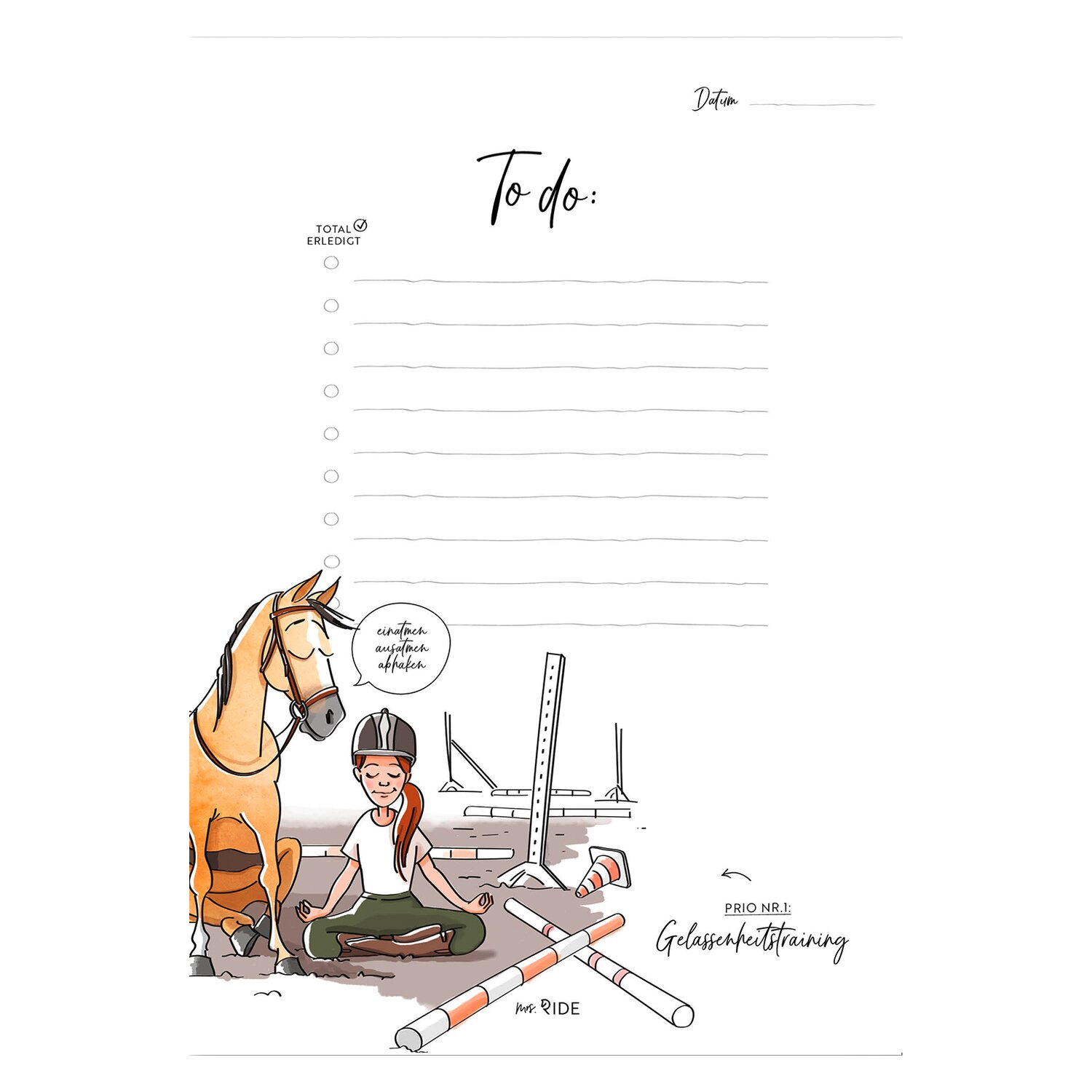 mrs. RIDE To-Do Liste Total erledigt