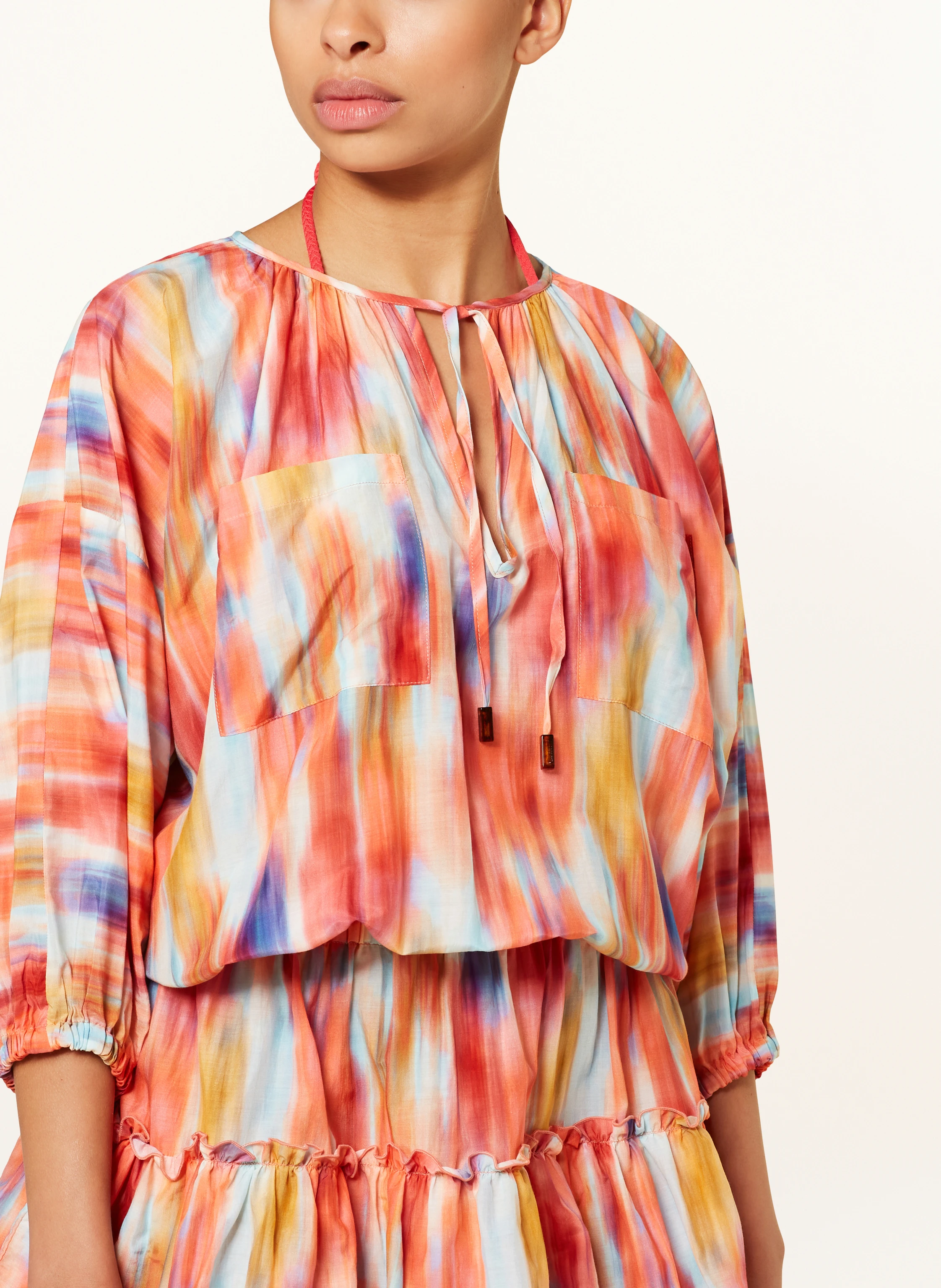 VILEBREQUIN Strandkleid IKAT FLOWERS LAURIANE mit Seide und 3/4-Arm