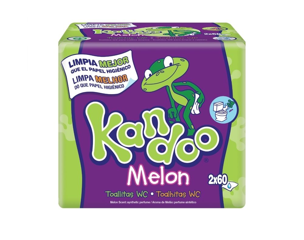 PAPEL HIGIÉNICO KANDOO HÚMIDO MELÃO 2X60 UN