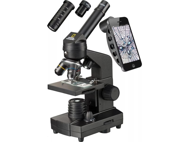 National Geographic Mikroskop 40x-1280x Kinder-Mikroskop mit Smartphone-Halterung