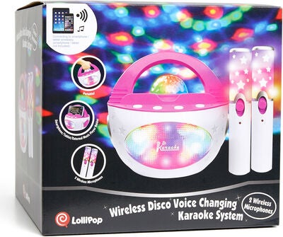 Cloudberry Castle Disko Karaokesett med 2 Trådløse Mikrofoner