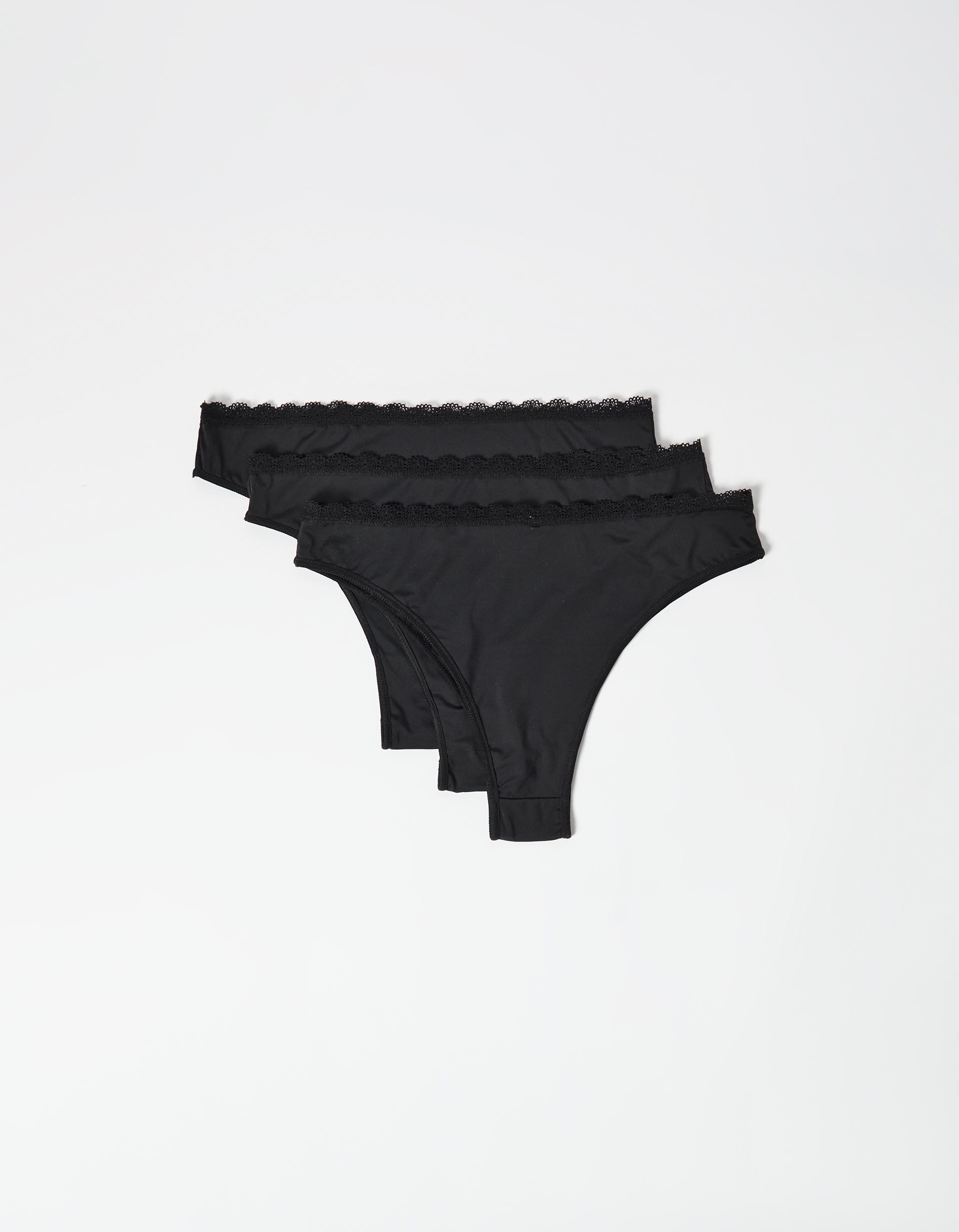 Pack 3 Cuecas Brasileiras de Microfibra, Mulher, Preto
