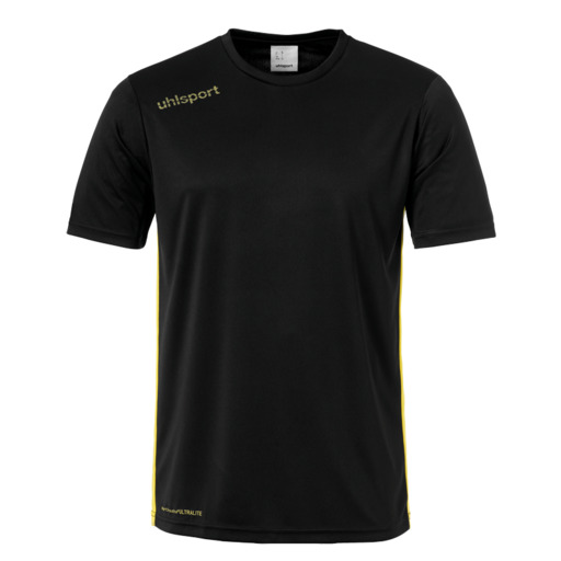 Camiseta Essential Mc preta/amarela limão Uhlsport