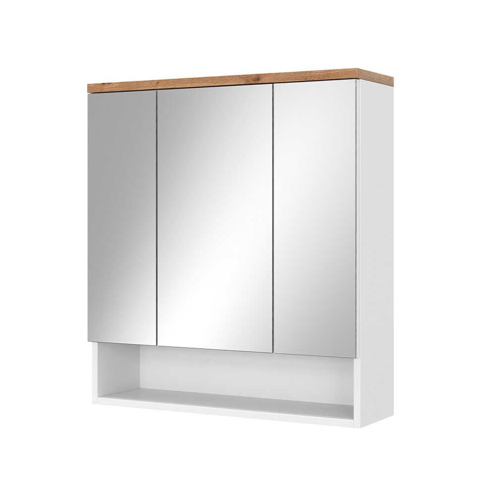 Vicco Spiegelschrank Badspiegel Wandspiegel Eden Weiß Artisan modern 70x78 cm Badezimmer Schrank Badschrank Badezimmermöbel Badmöbel 3 Türen Hochglanz