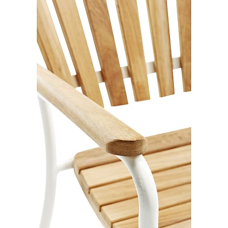 Kerteminde Ø130 teak havemøbelsæt med 6 stole - Teak/hvid