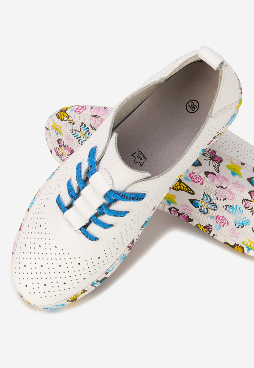 Baskets pour femme en cuir blancs Baty
