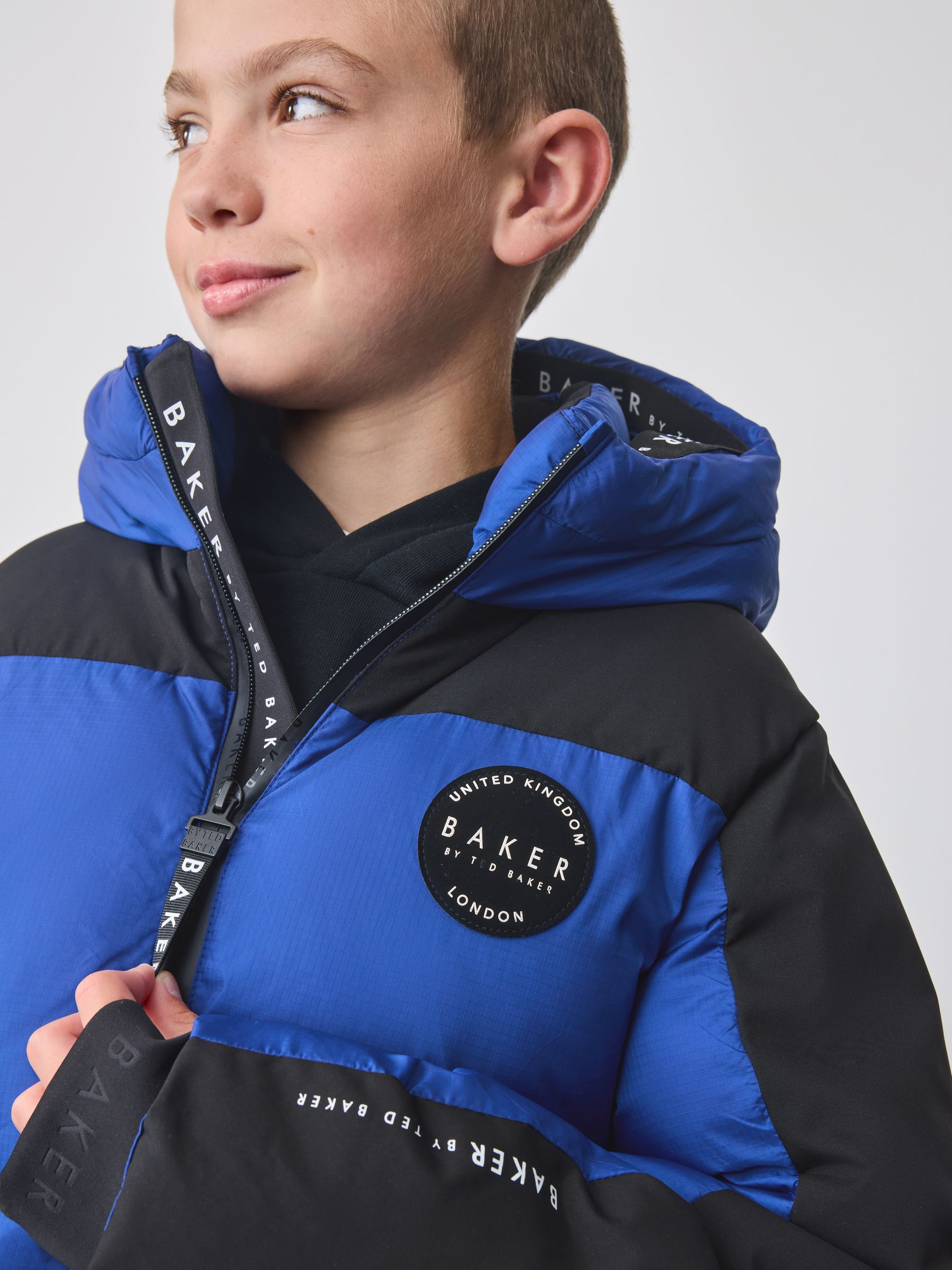 Blauw/Zwart - Baker By Ted Baker Shower Resistant Colourblock Padded Jackets