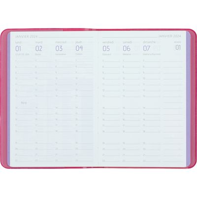 Agenda Colornote - 1 semaine sur 2 pages - 10 x 15 cm - fuchsia - Oberthur
