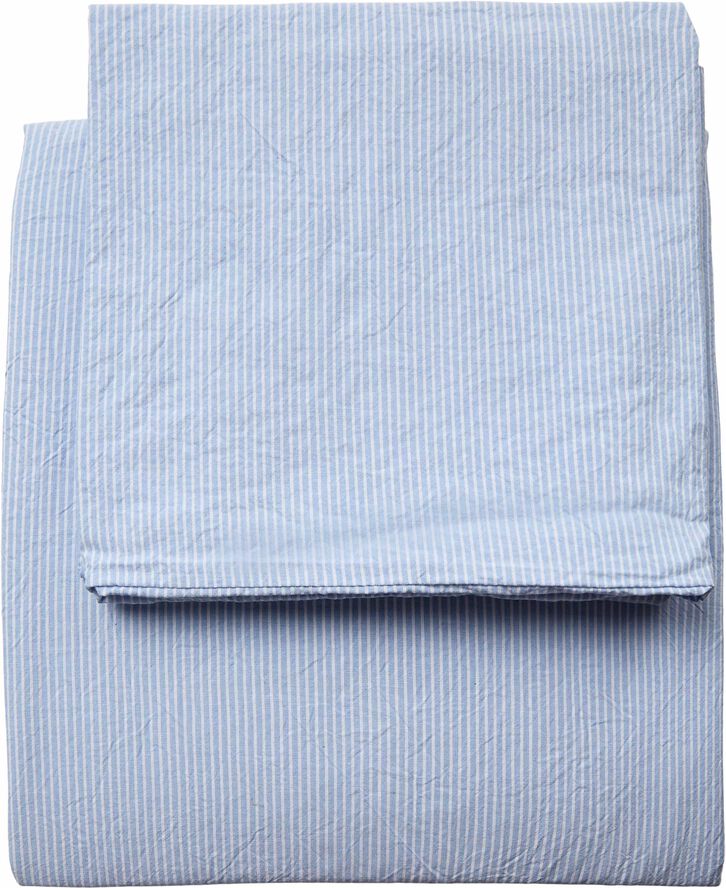 Magasin du Nord Collection Stripe washed percale blue/white Blue/white