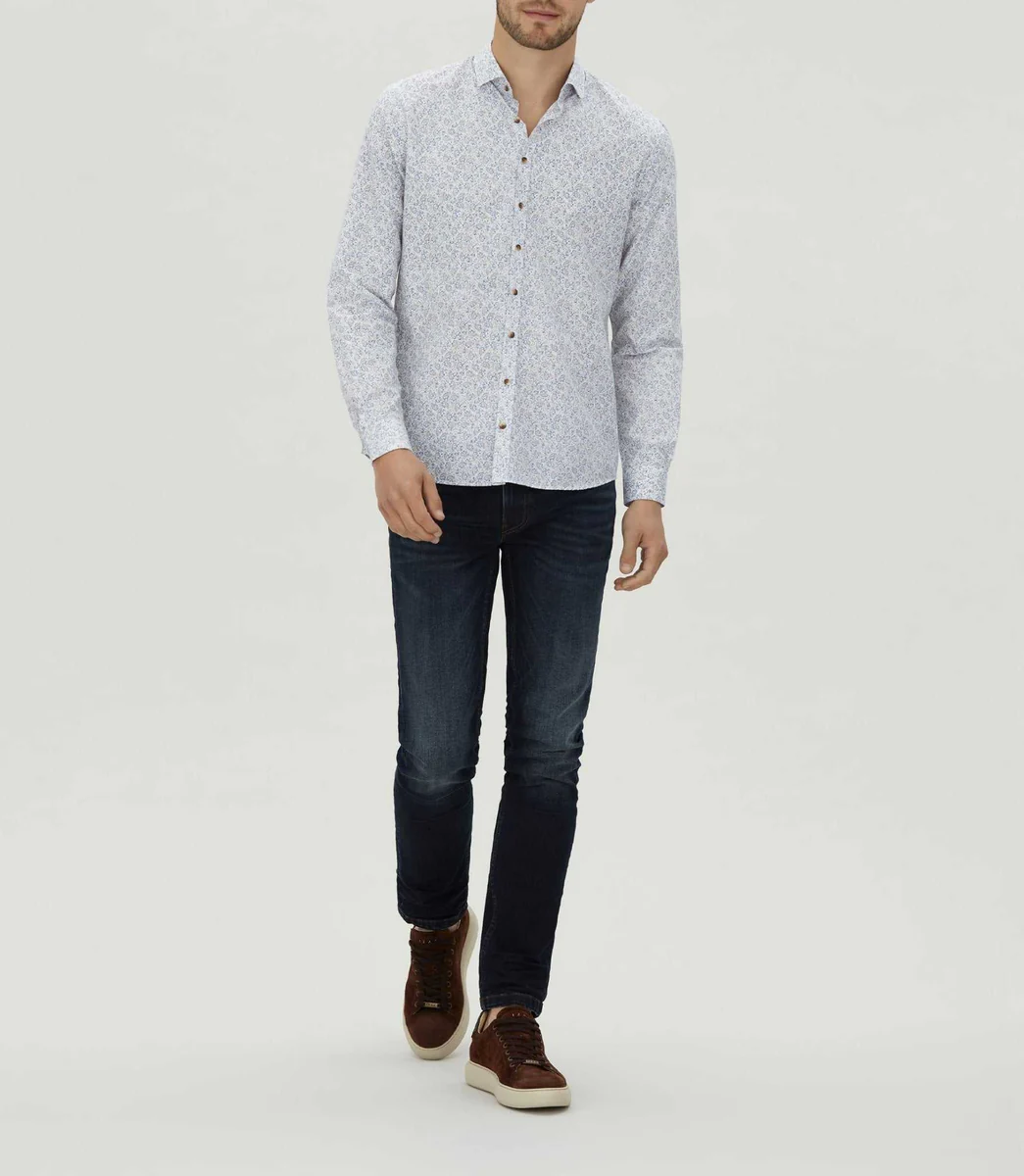 Chemise casual à imprimé bleu ciel 