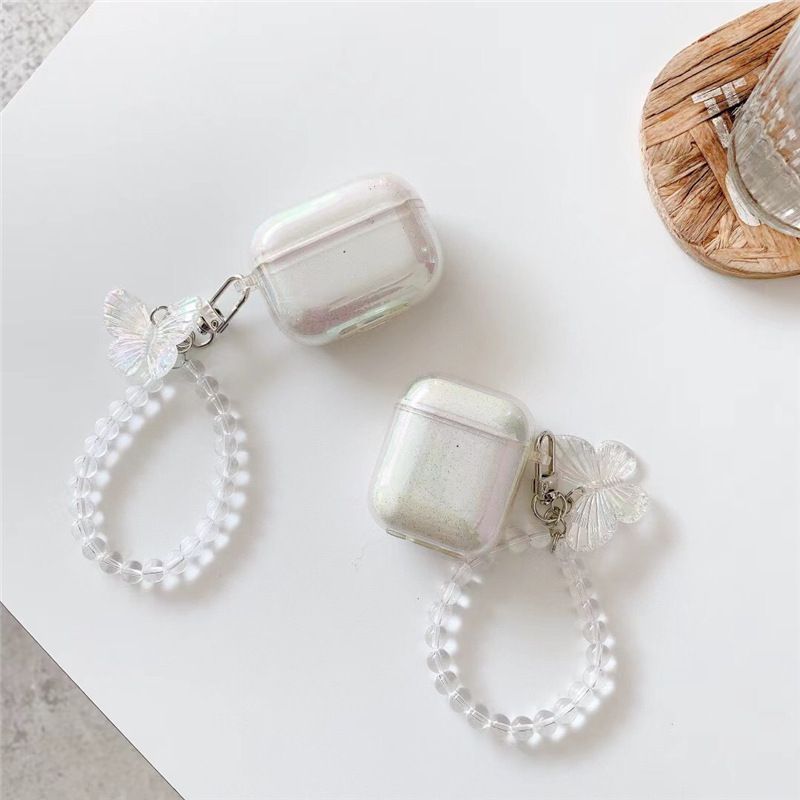 Capritz - Butterfly Charm Faux Crystal Strap AirPods Case Skin