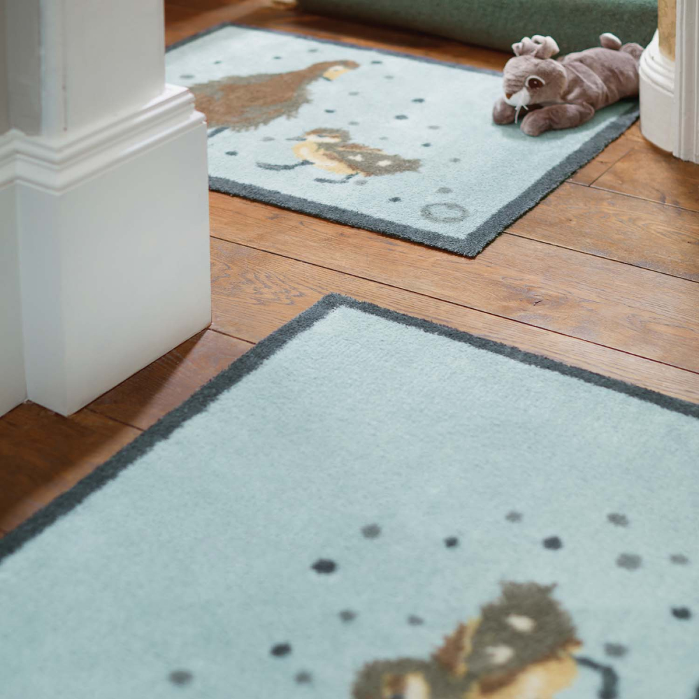 Tapis d'entrée en matière recyclée 65 x 85 cm canards