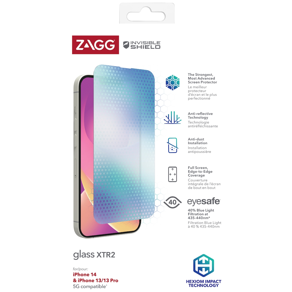 ZAGG InvisibleShield iPhone 13/iPhone 13 Pro/iPhone 14 Skjermbeskytter Glass XTR2