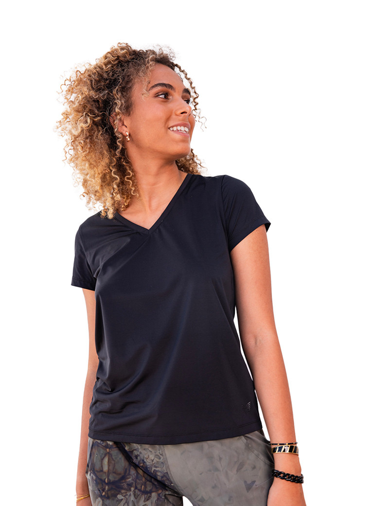 HBT JUSTINE TOP UNI EFFET SOIE NOIR