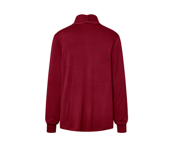 Langarmshirt mit V-Ausschnitt, bordeauxrot