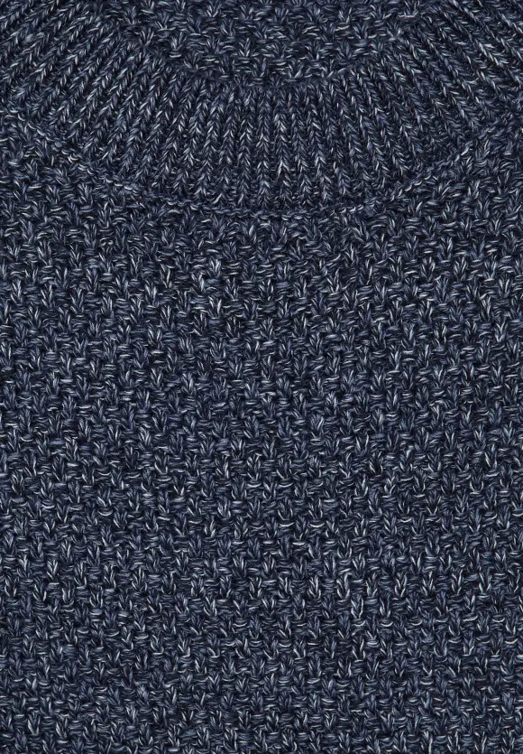 Mouliné Strickpullover - deep navy blue melange
