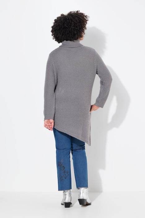 Pullover, Straight Fit, Strukturstrick, Zipfelsaum