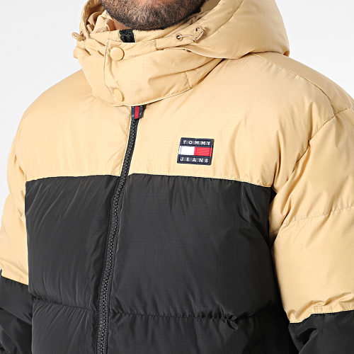 Doudoune Capuche Alaska Colorblock Puffer 7482 Beige Noir