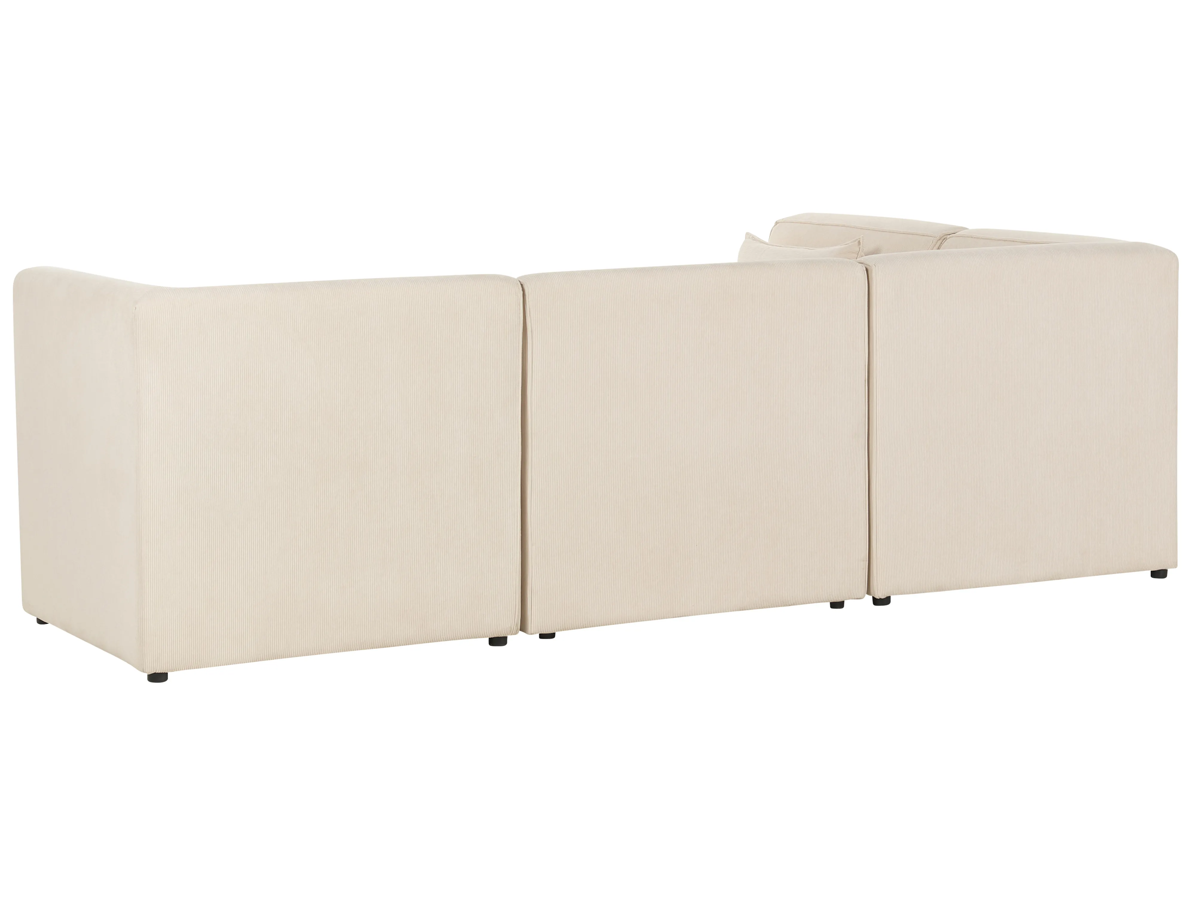 Modulaire hoekbank 4-zits LEMVIG Corduroy Lichtbeige met ottomaan rechtszijdig