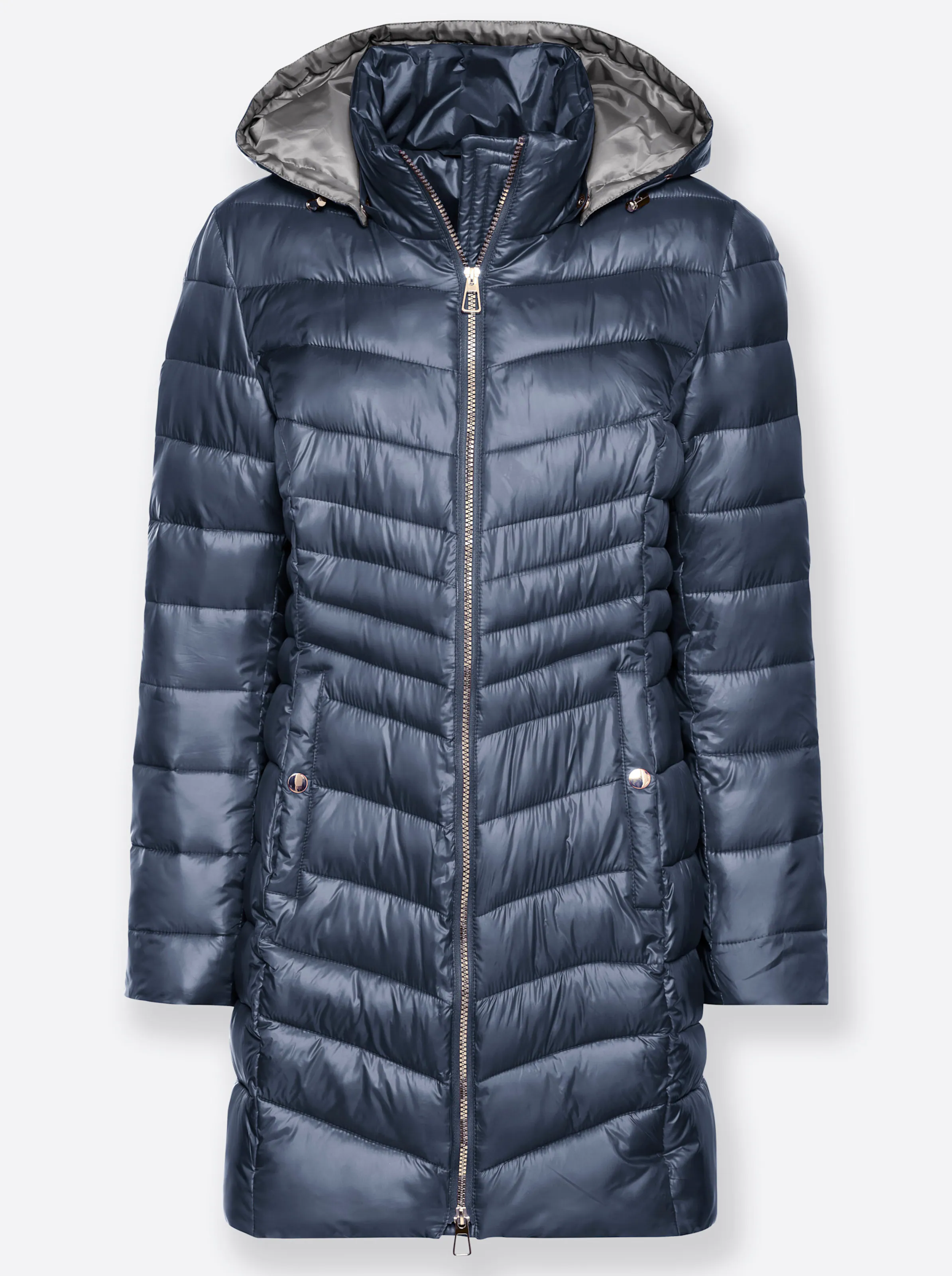 Steppjacke in rauchblau