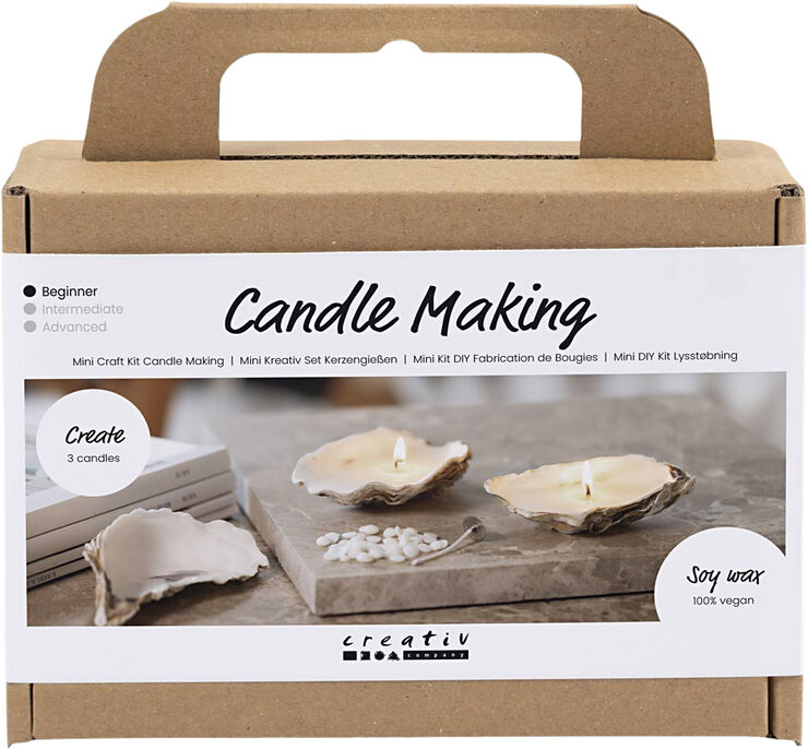 Creativ Company Mini DIY Kit Lysstøbning , Soyalys i østersskaller