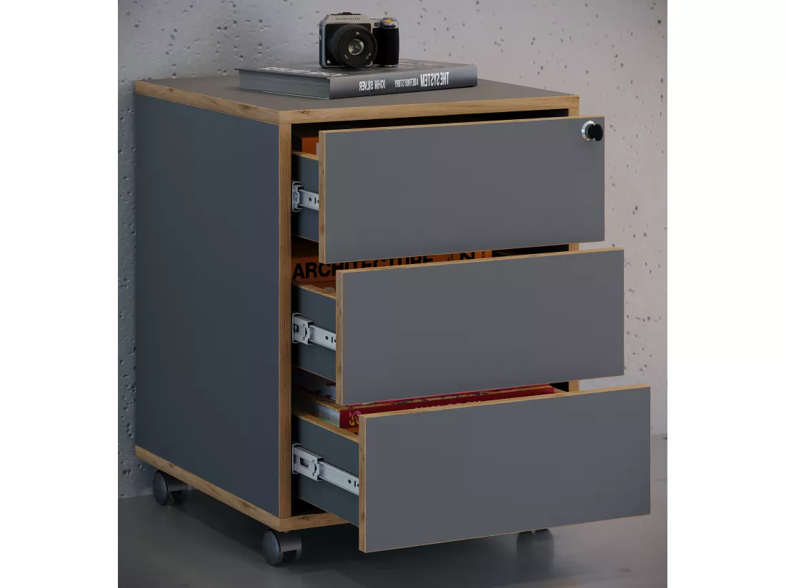 Caisson roulant de bureau Salia 3 tiroirs