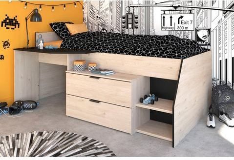 Parisot - Milky - Hoogslaper - Eikenkleur/Zwart - Wit Grepen - Extra Bergruimte