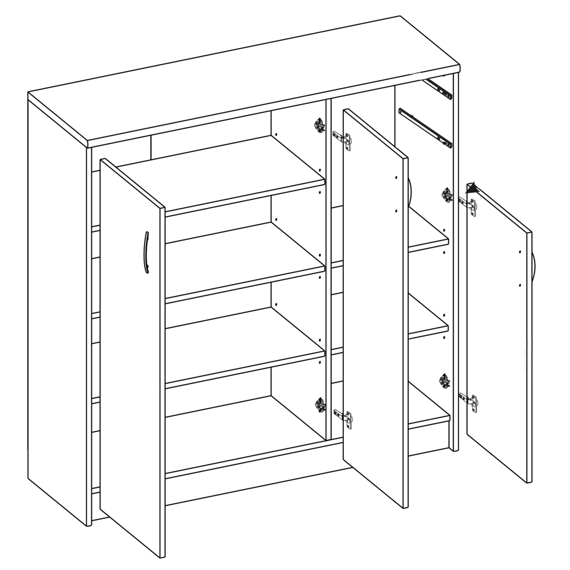 Kommode - Sonoma Eiche - 109 cm breit