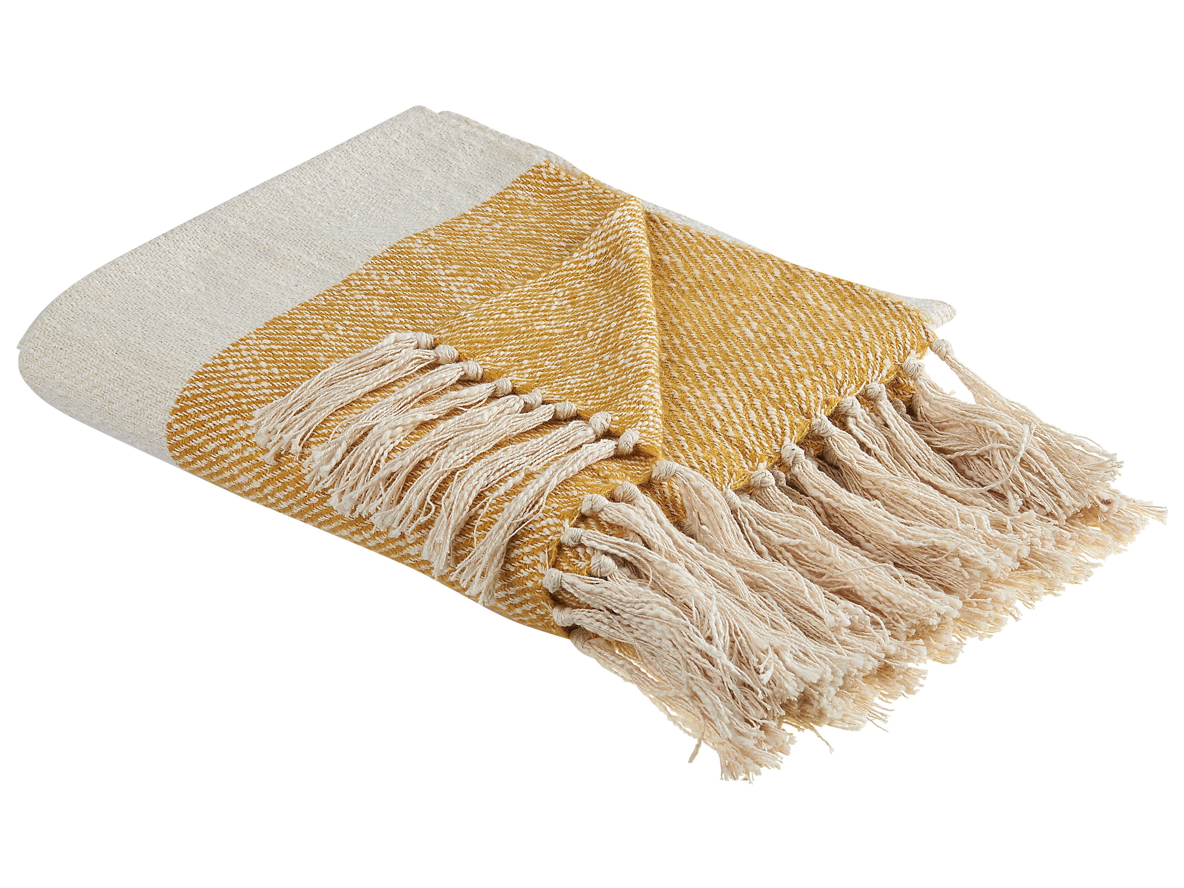 Plaid SALME Stof 130 x 170 cm Beige