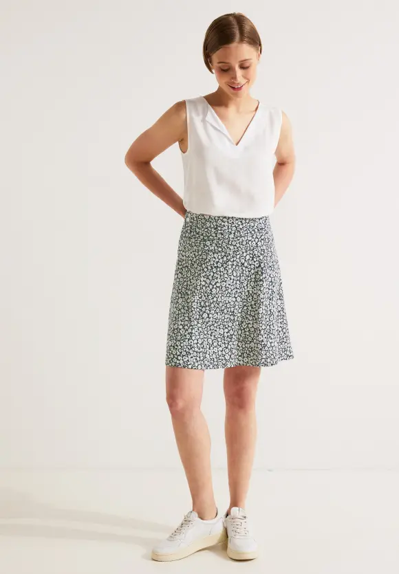 Blumenprint Minirock - cool vintage green