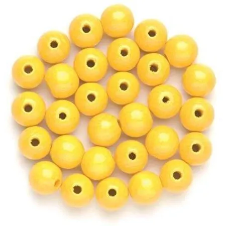 Glorex Holzperlen gelb, 12 mm, 28 Stück