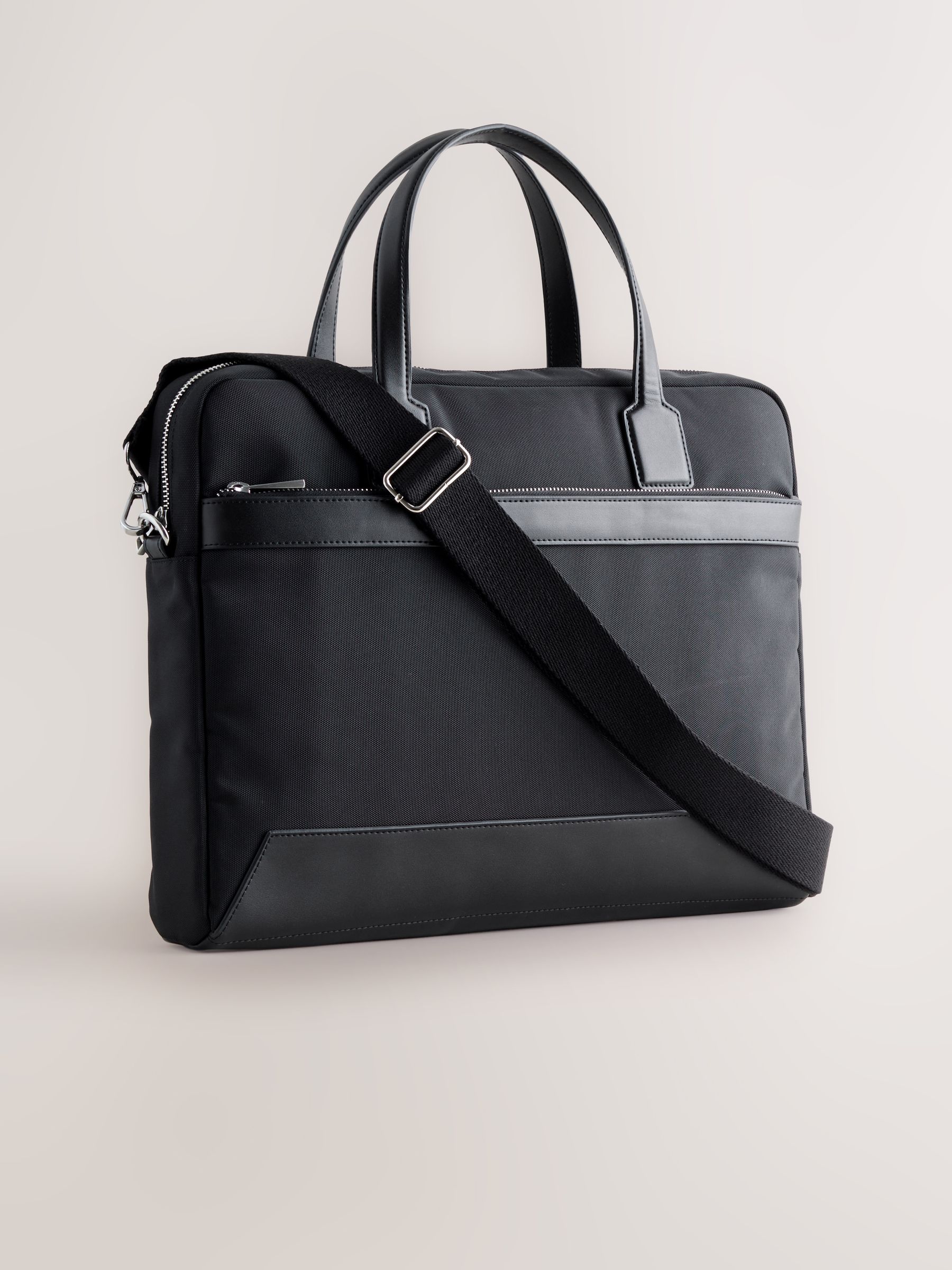 Zwart - Canvas Briefcase