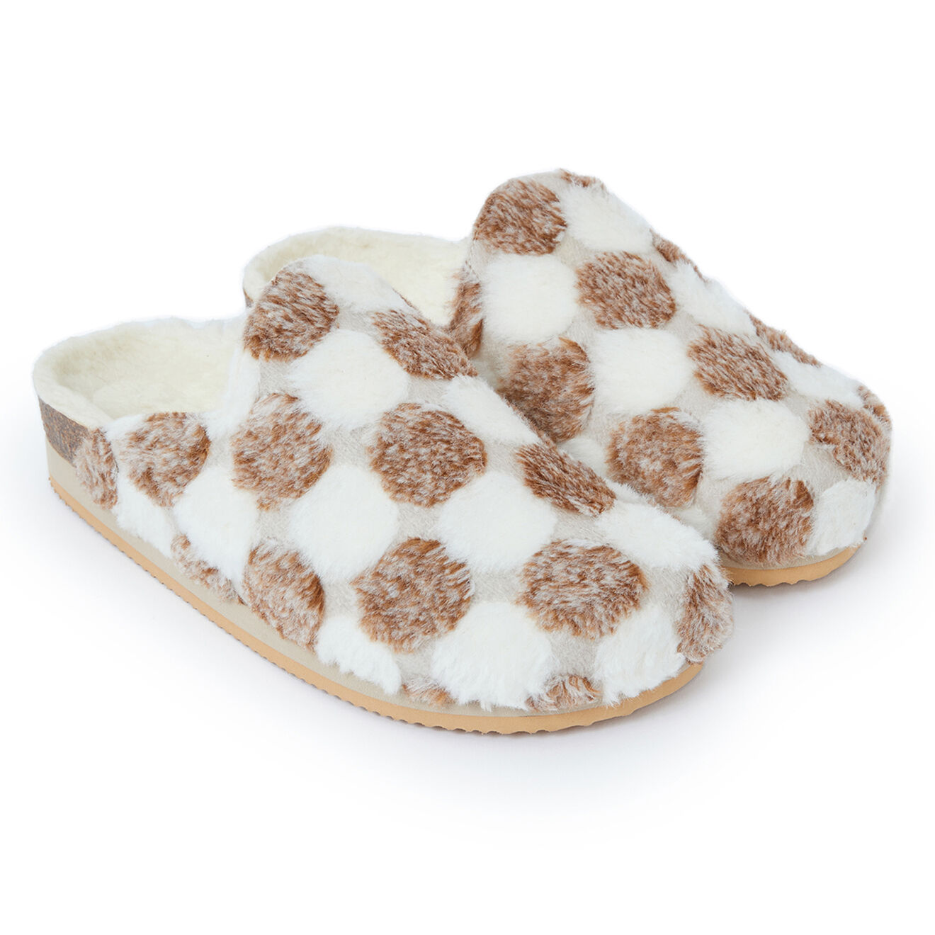 Mandèl Chaussons Angel Pois marron/blanc