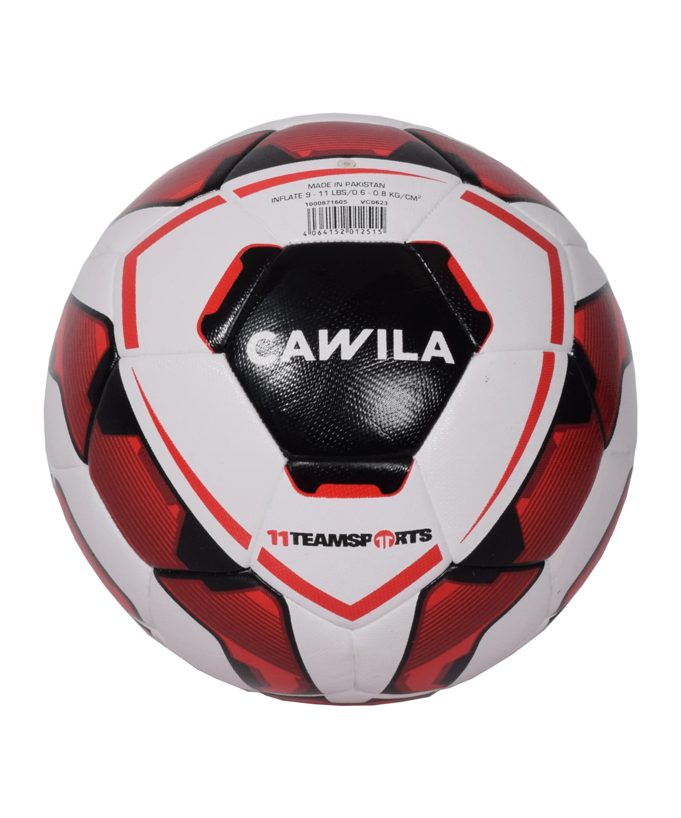 Cawila Fussball 11teamsports | Hybrid Technology | Größe 5 Weiss Rot