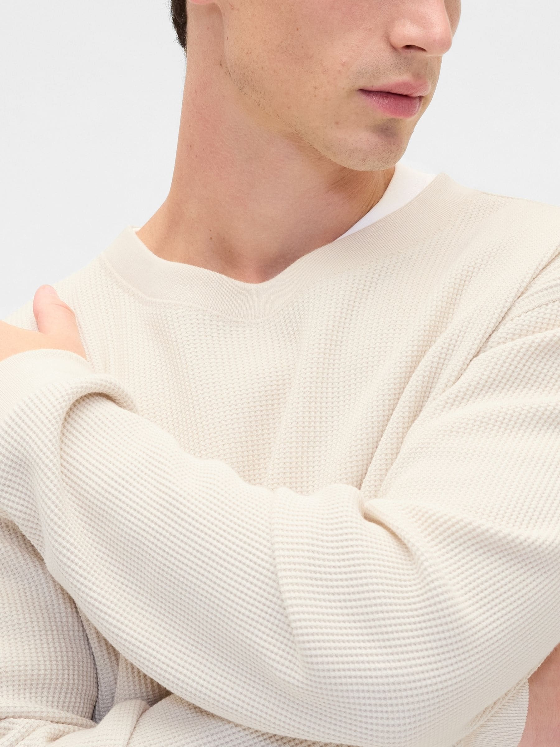 Crème - Gap Heavyweight Thermal Oversized T-Shirt