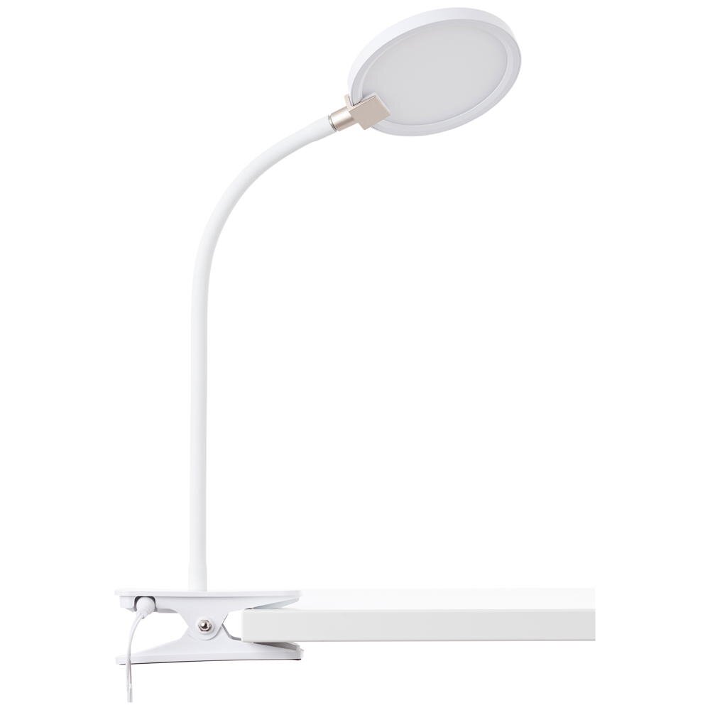 Ubin LED klemlamp in wit en chroom, 6,5W, 640lm