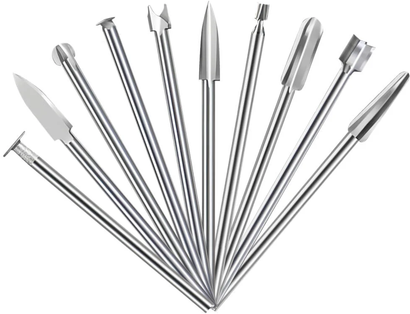 Hanboost  Wood Working Set für Rotary Tool, 10 Stk    Fräser fräzises Schnitzen & Gravieren von Holz