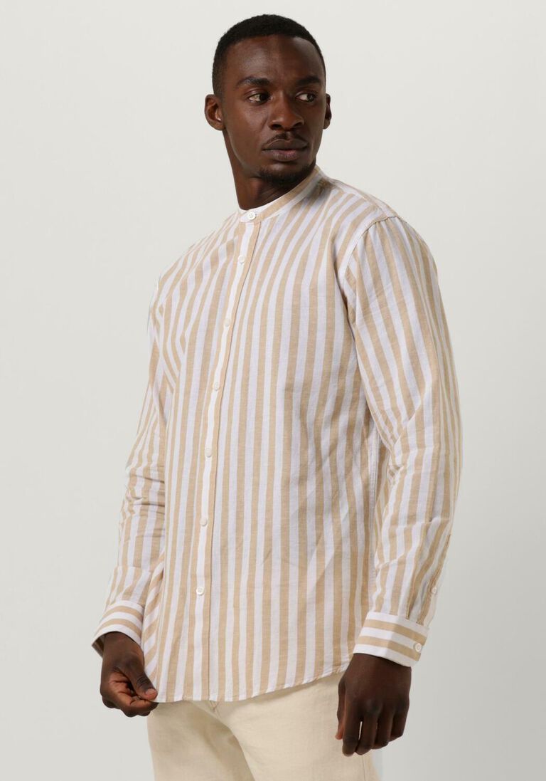 SELECTED HOMME camel selected homme casual overhemd slhslimnew-linen shirt ls band w