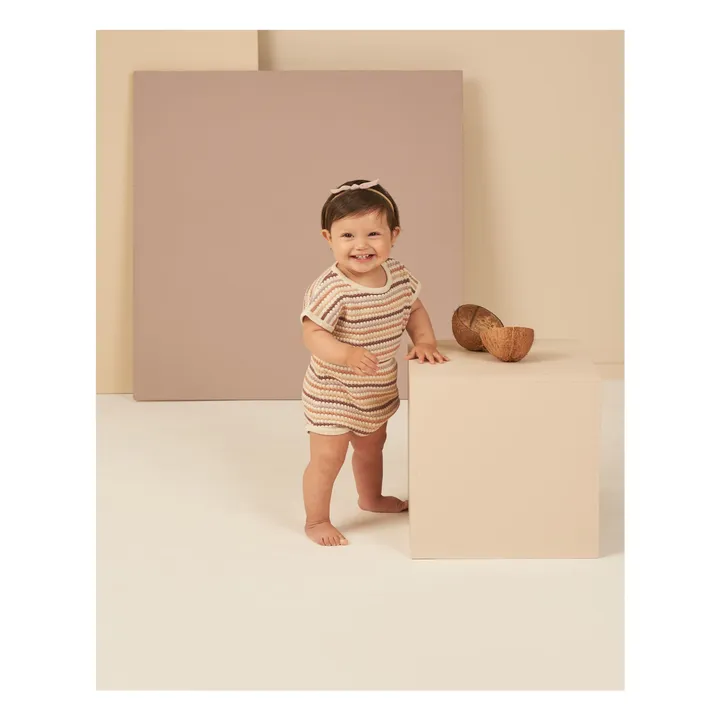 Rylee + Cru Barboteuse Kai Maille Fin Rayée | Violet