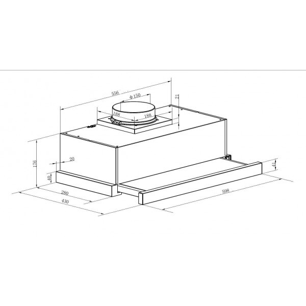 PKM UBH6002-2H Dunstabzugshaube ausziehbar Edelstahlblende 60cm