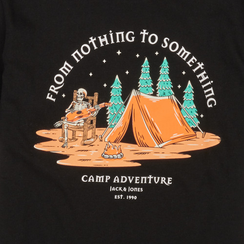 Jack & Jones - JJHIKER TEE SS CREW NECK JNR - Noir
