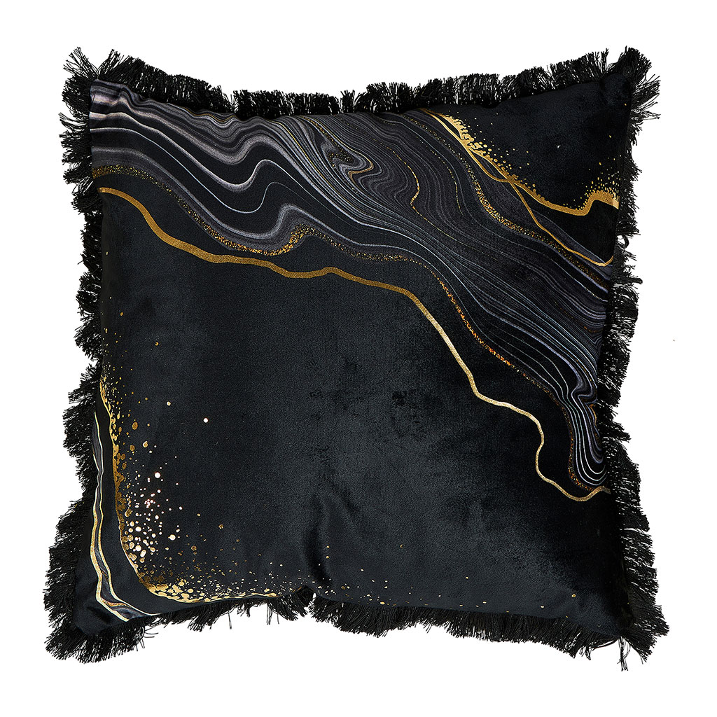 Coussin déco polyester impression marbre 40x40cm