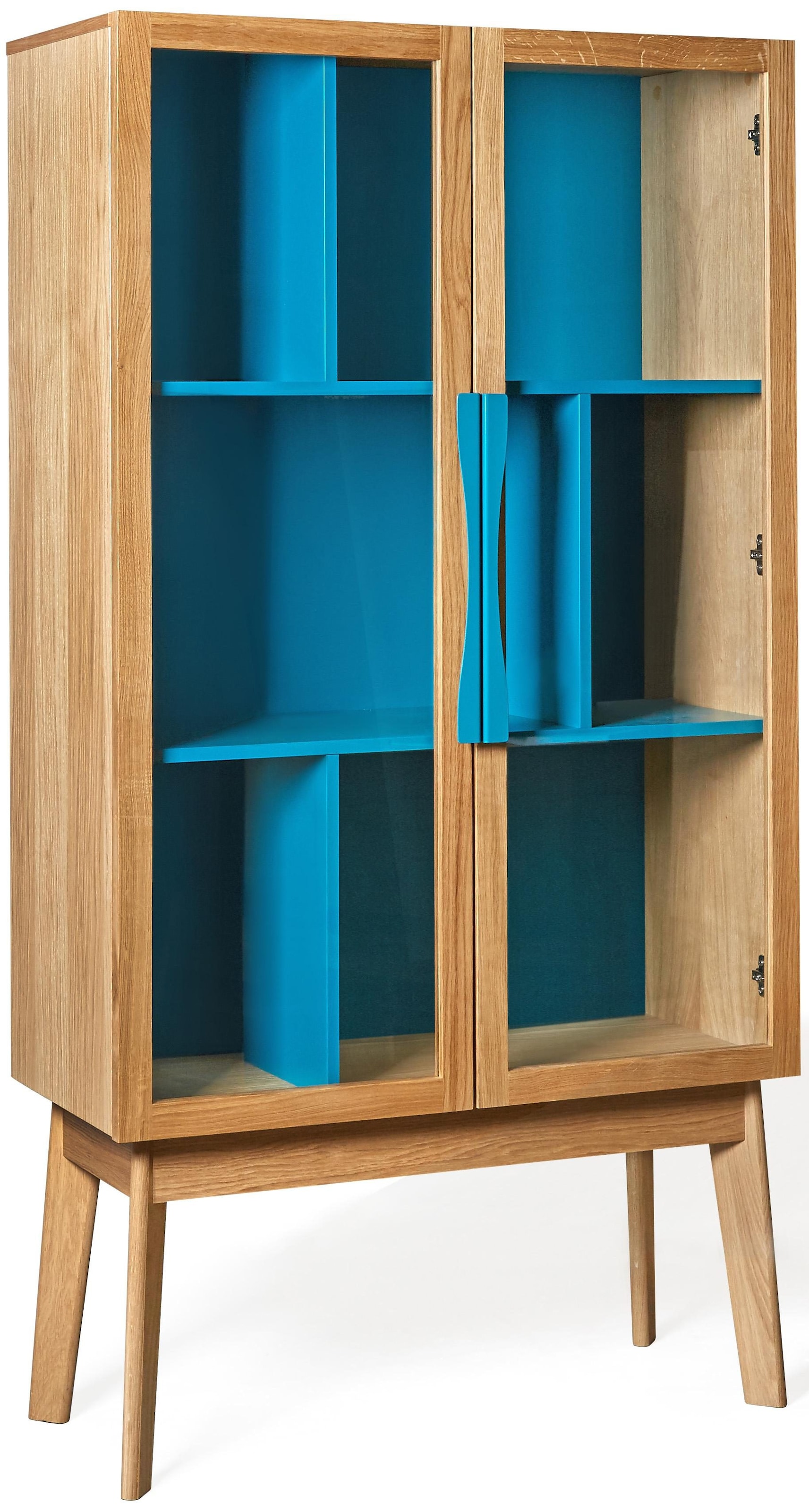 Woodman Bücherregal »Hilla« Breite 88 cm, Türen mit Glaseinsätzen, Holzfurnier aus Eiche, FSC®