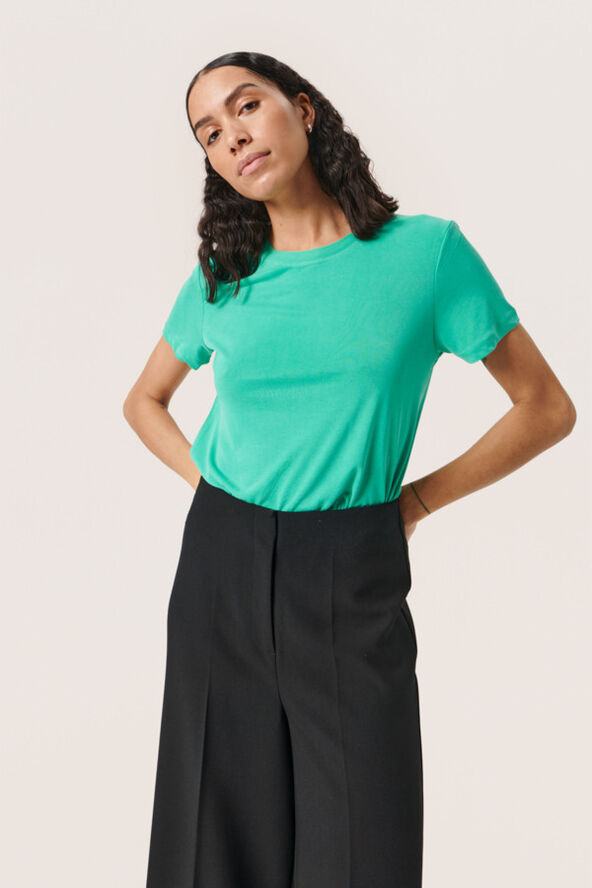 Soaked in Luxury SLColumbine crew-neck T-shirt SS Sea green