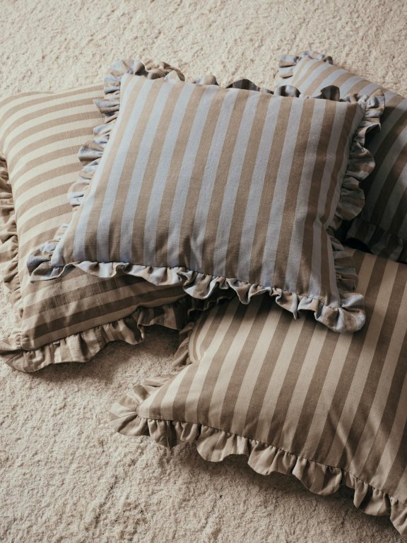 Broste Copenhagen Ina kussen 40x60 Brown Kelp/Castle Beige
