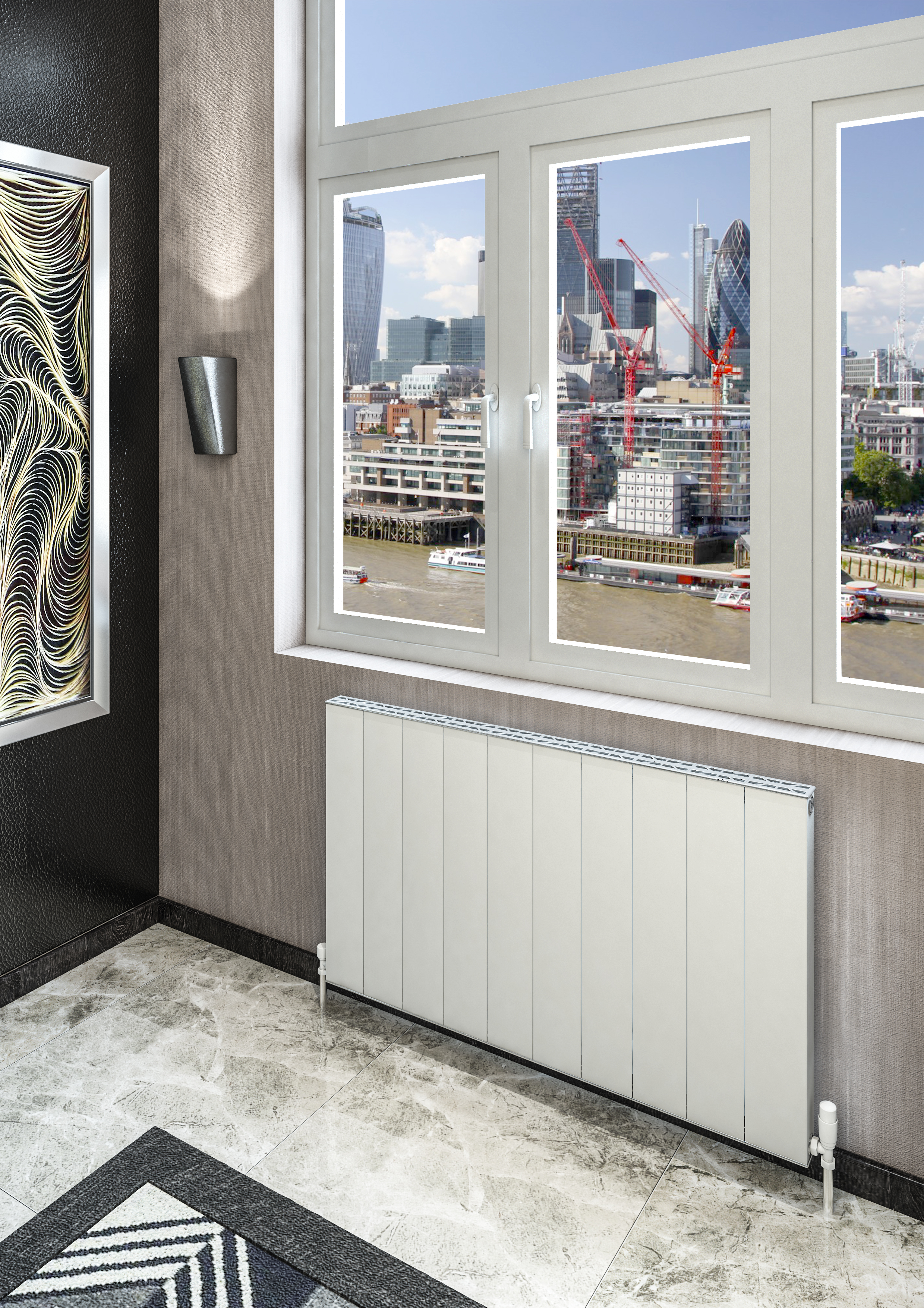 Eastbrook Vesima horizontale aluminium verwarming 60x50,3cm Mat wit 660 watt