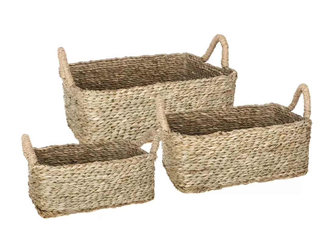 Lot de 3 Paniers de Rangement à Anses 